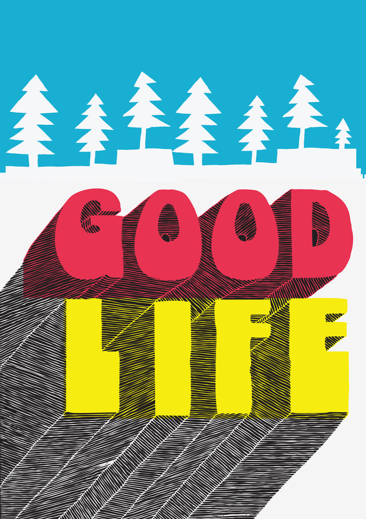 'Good Life' Indigo Print.