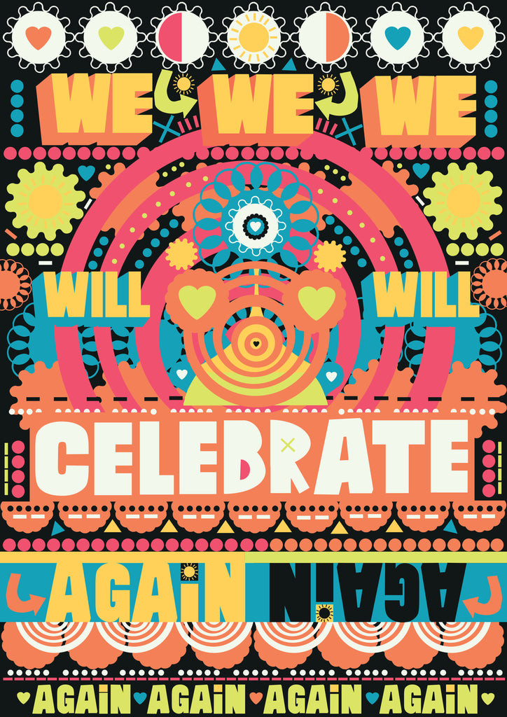 'Celebrate' Indigo Print.
