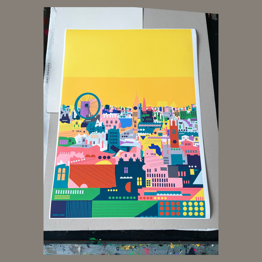 'Colourful London' Studio Print