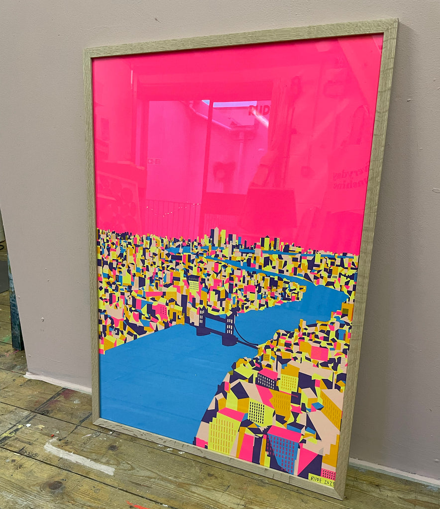 'Thames Hot Pink' Screen Print
