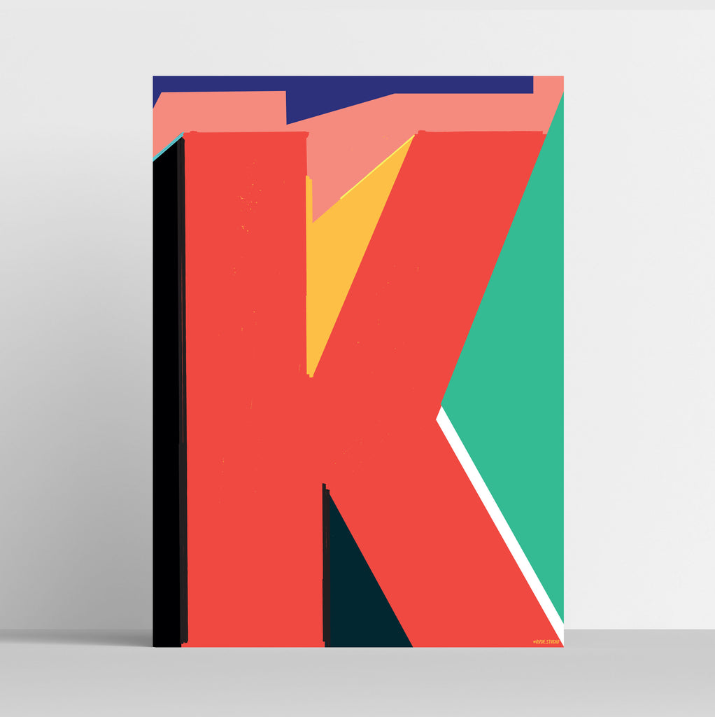 'K' Indigo Print.