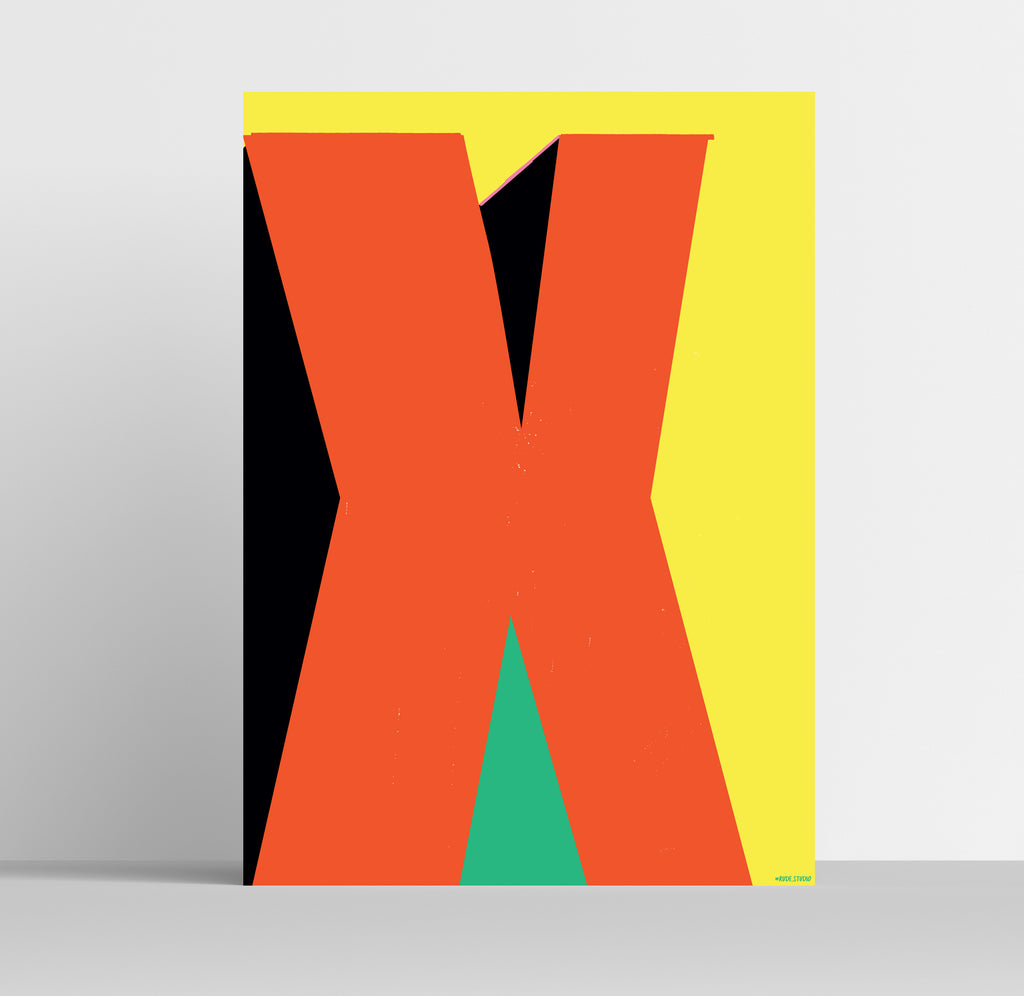 'X' Indigo Print.