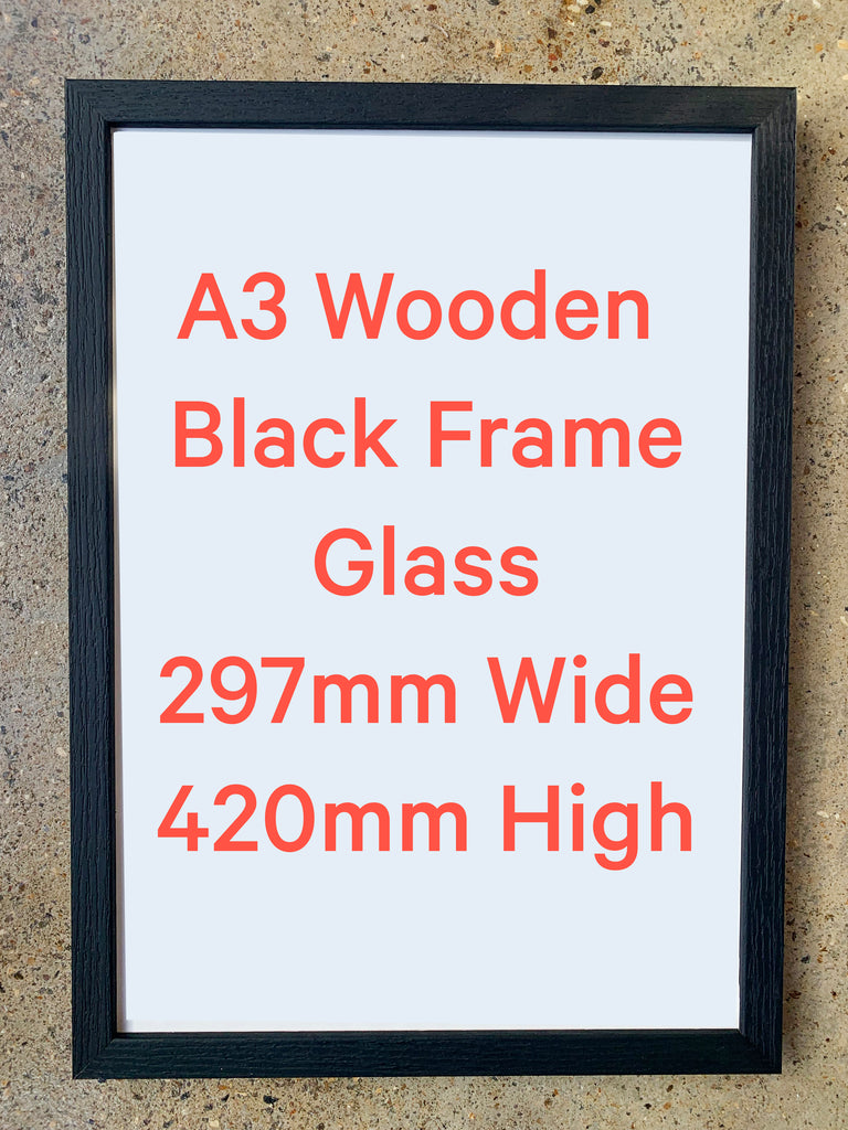A3 black wood frame.