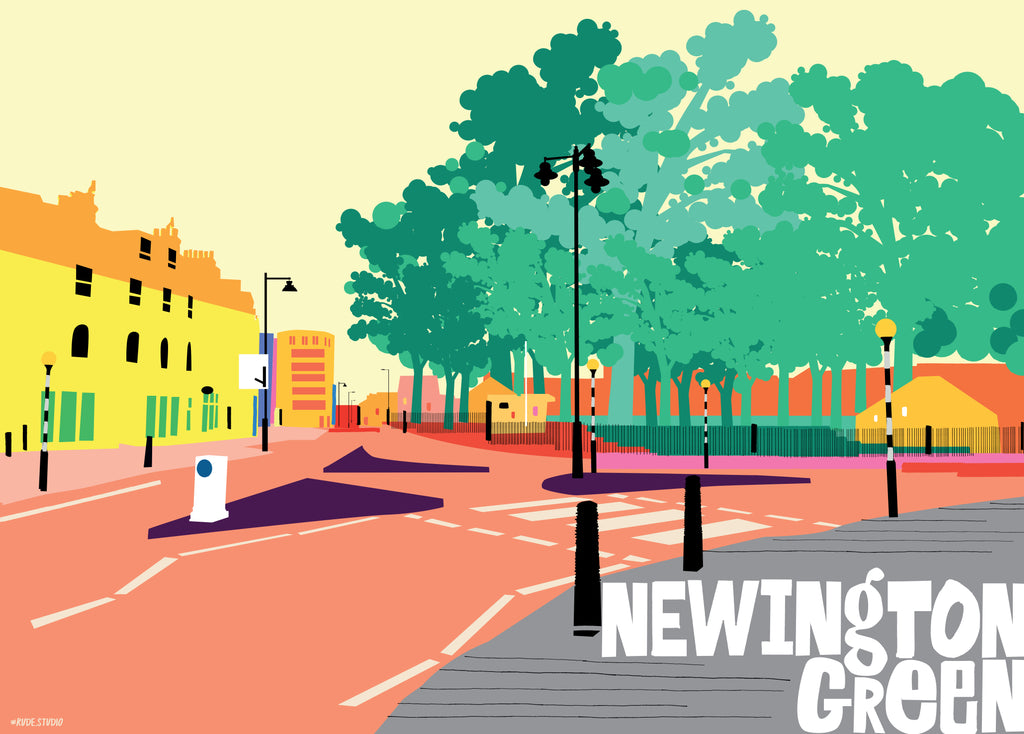 'Newington Green' Indigo Print.