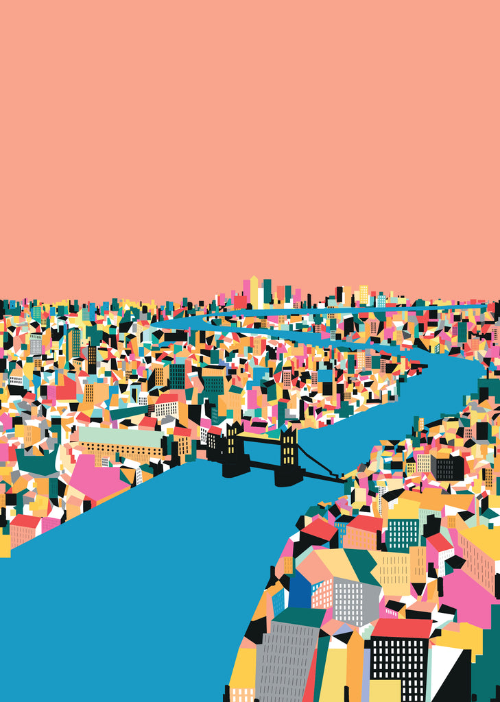 'Thames Pink' Indigo Print.