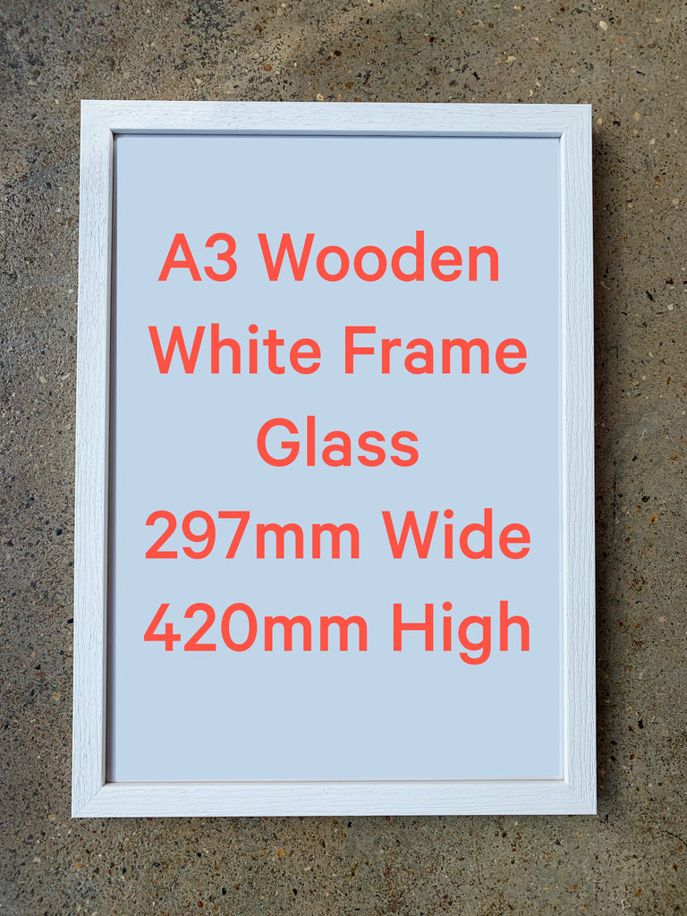 A3 white wood frame.