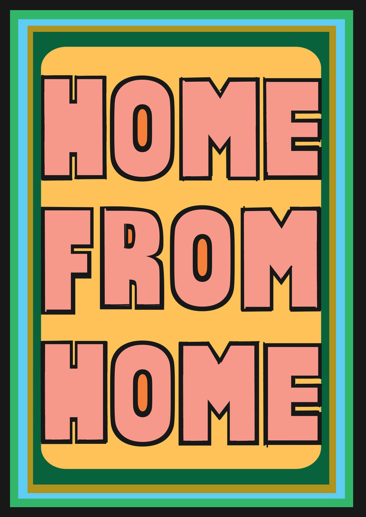 'Home' Indigo Print.