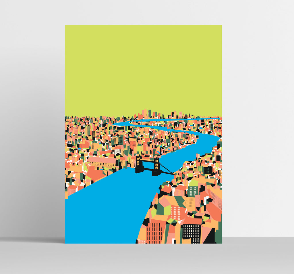'Thames Lime' Indigo Print.
