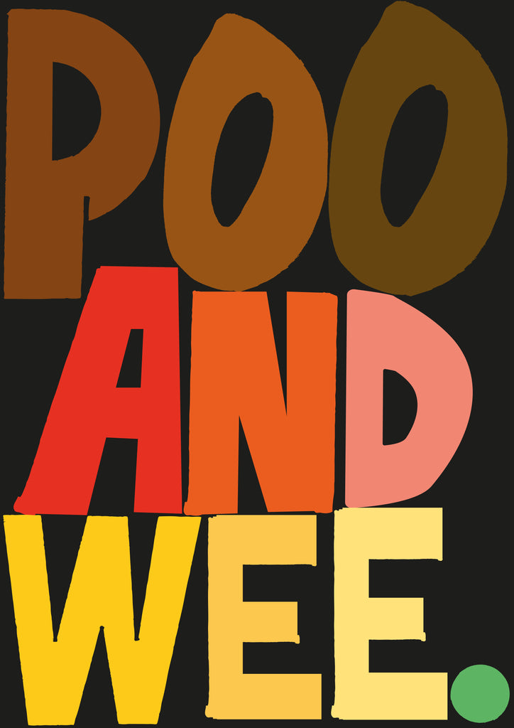 'Poo & Wee' Indigo Print.