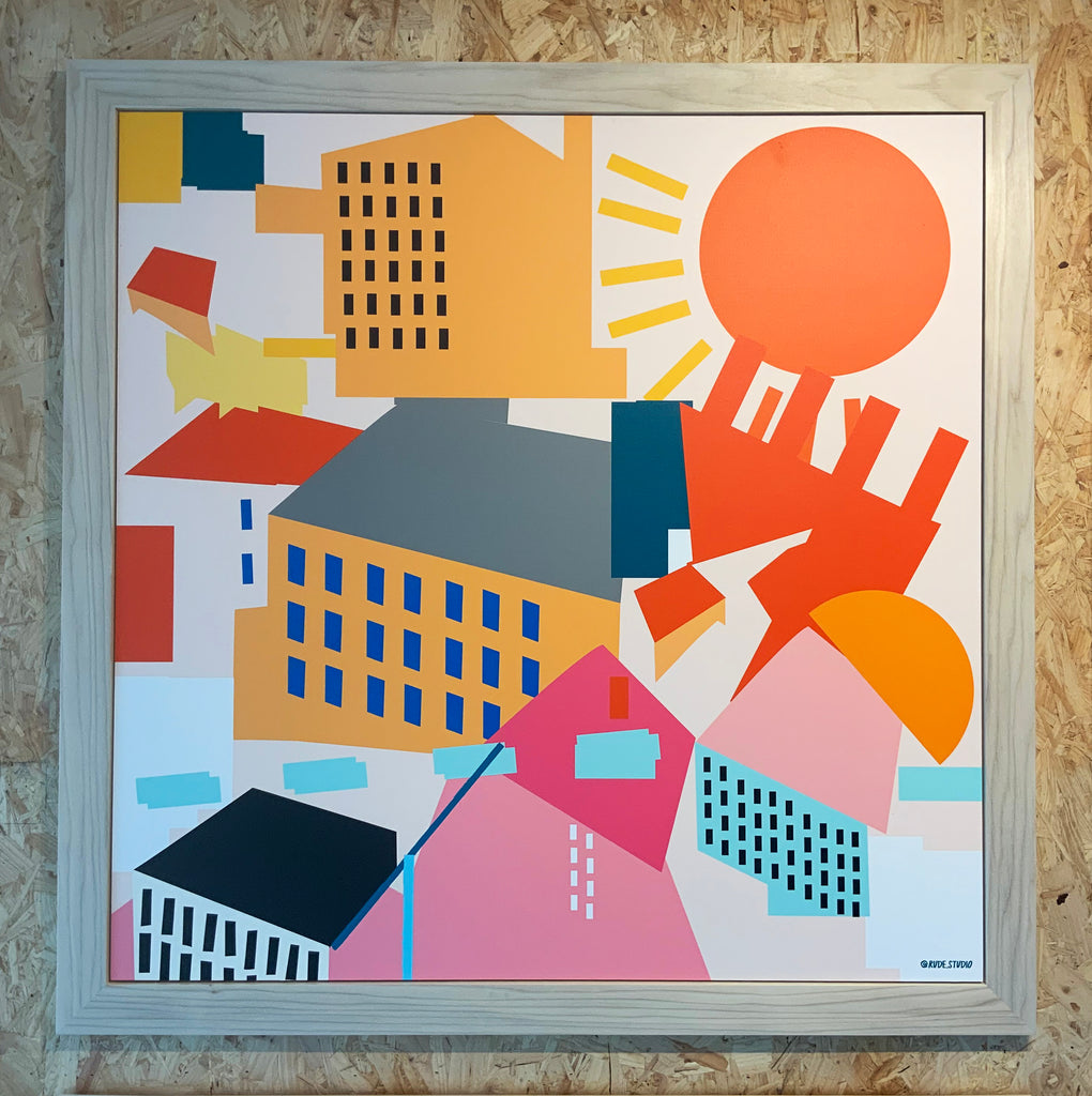 'Sunny City' Abstract Ply Print.