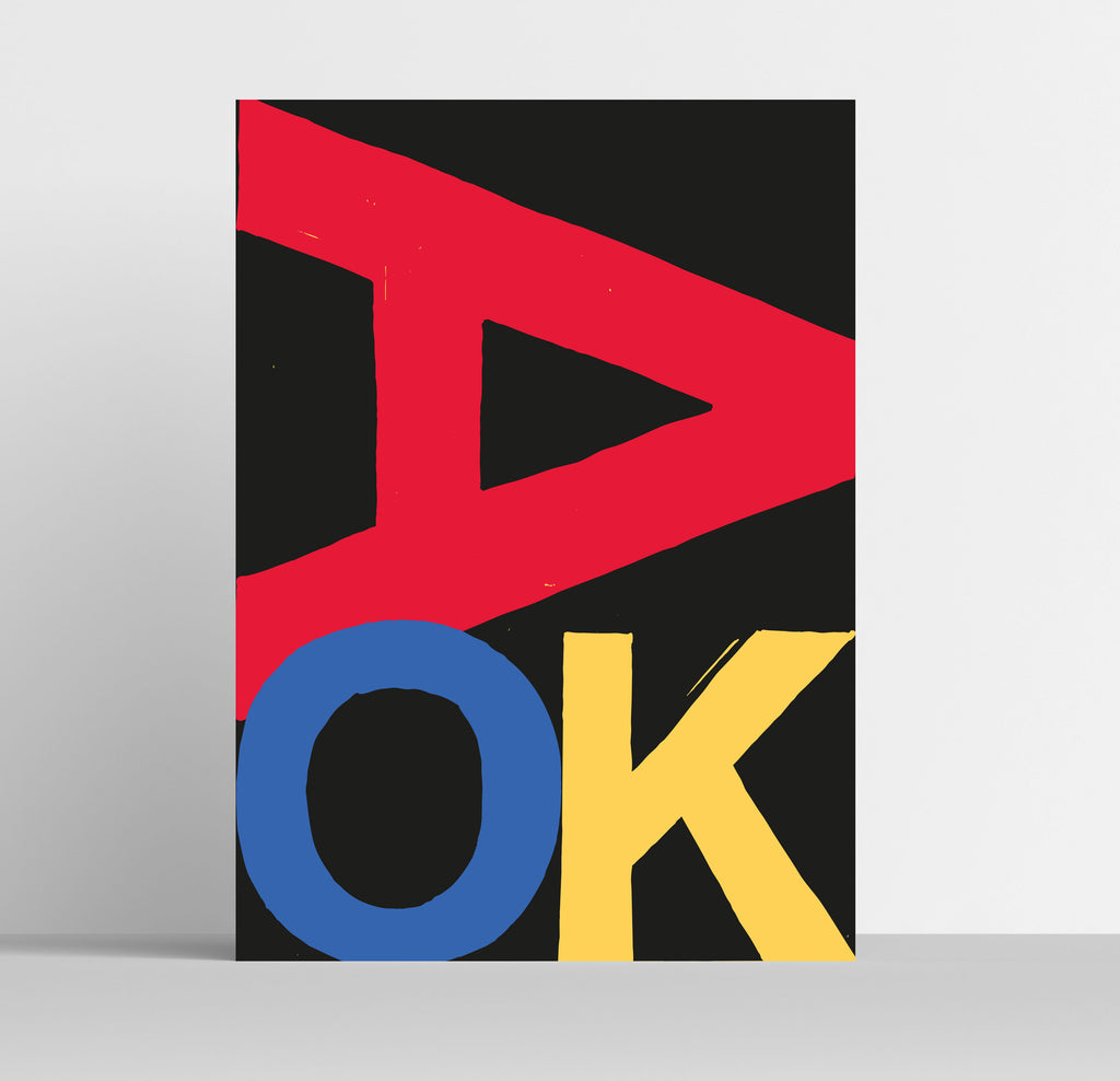 'A OK' Indigo Print.