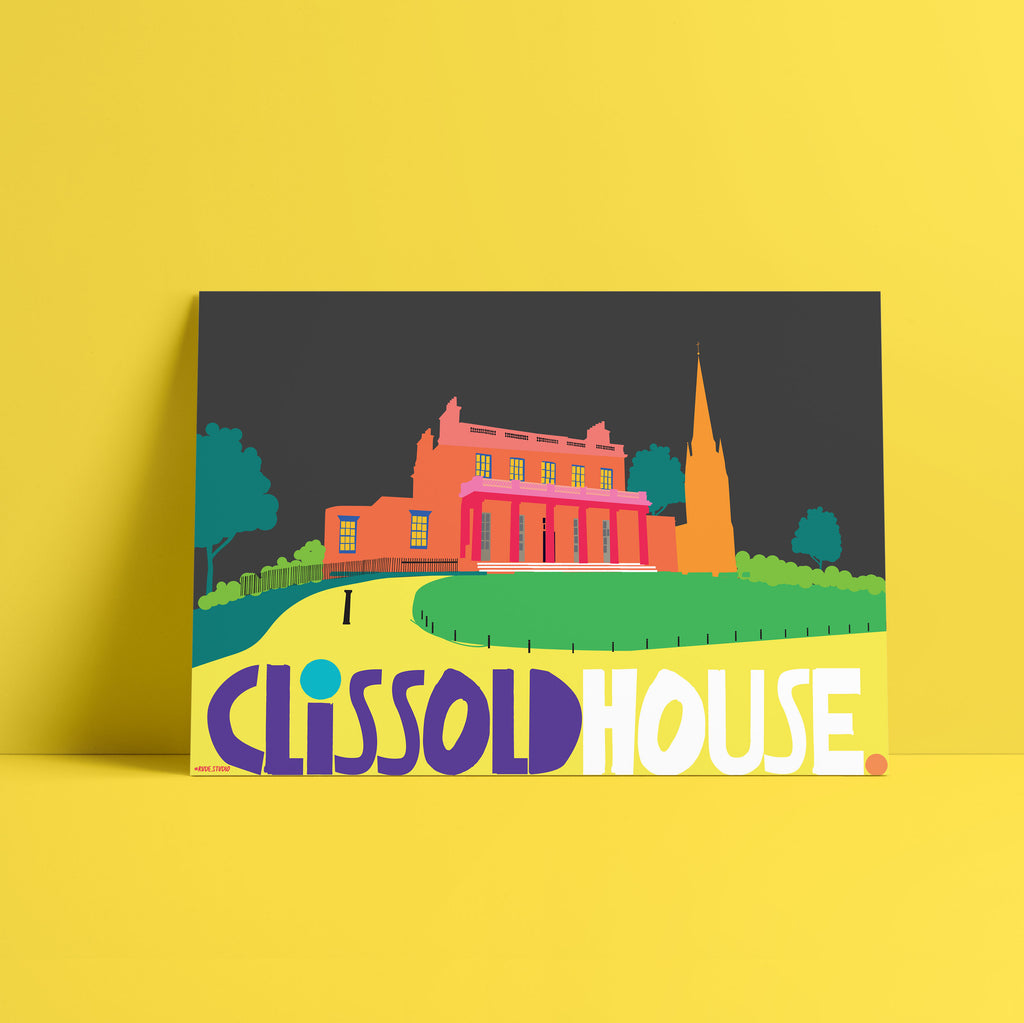 'Clissold House' Indigo Print.