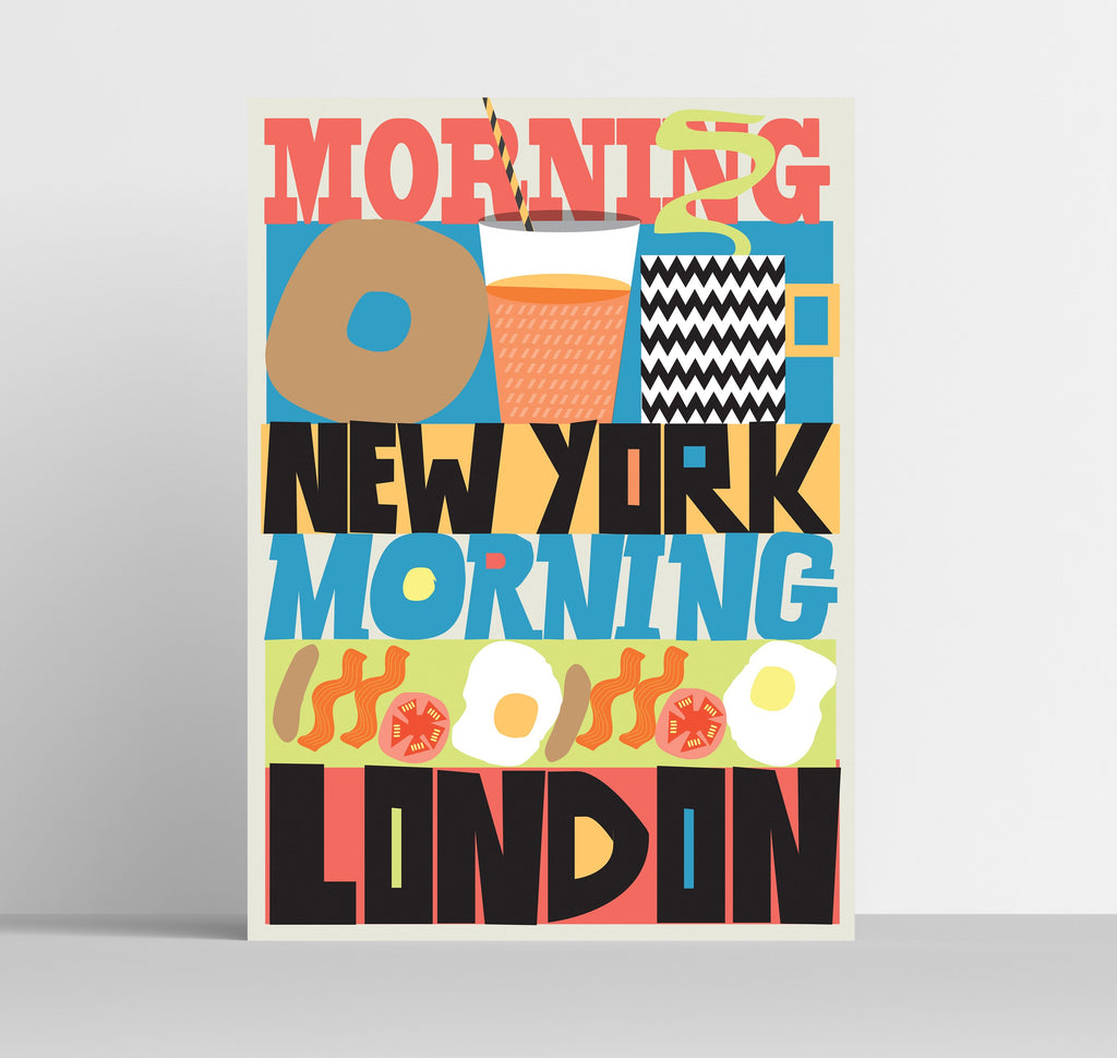 'Morning NY' Indigo Print.