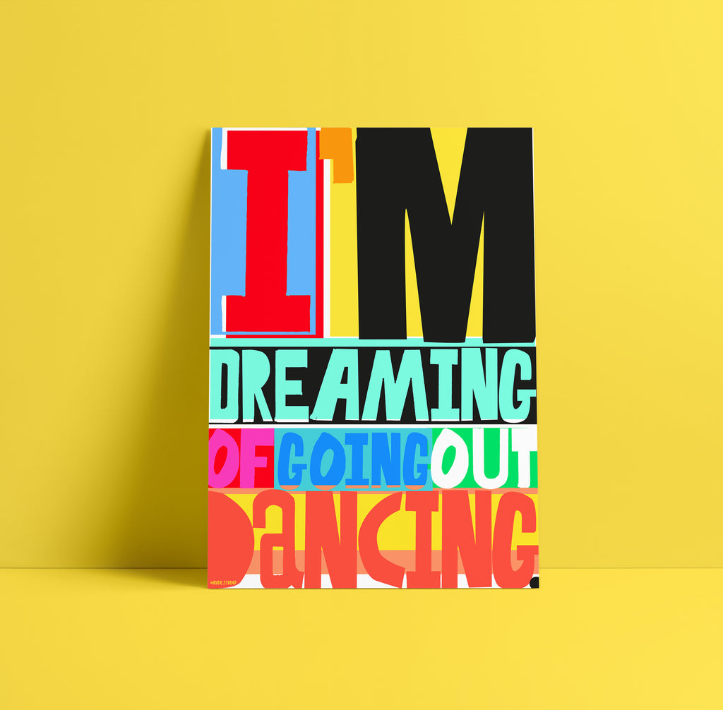 'Dancing' Indigo Print.