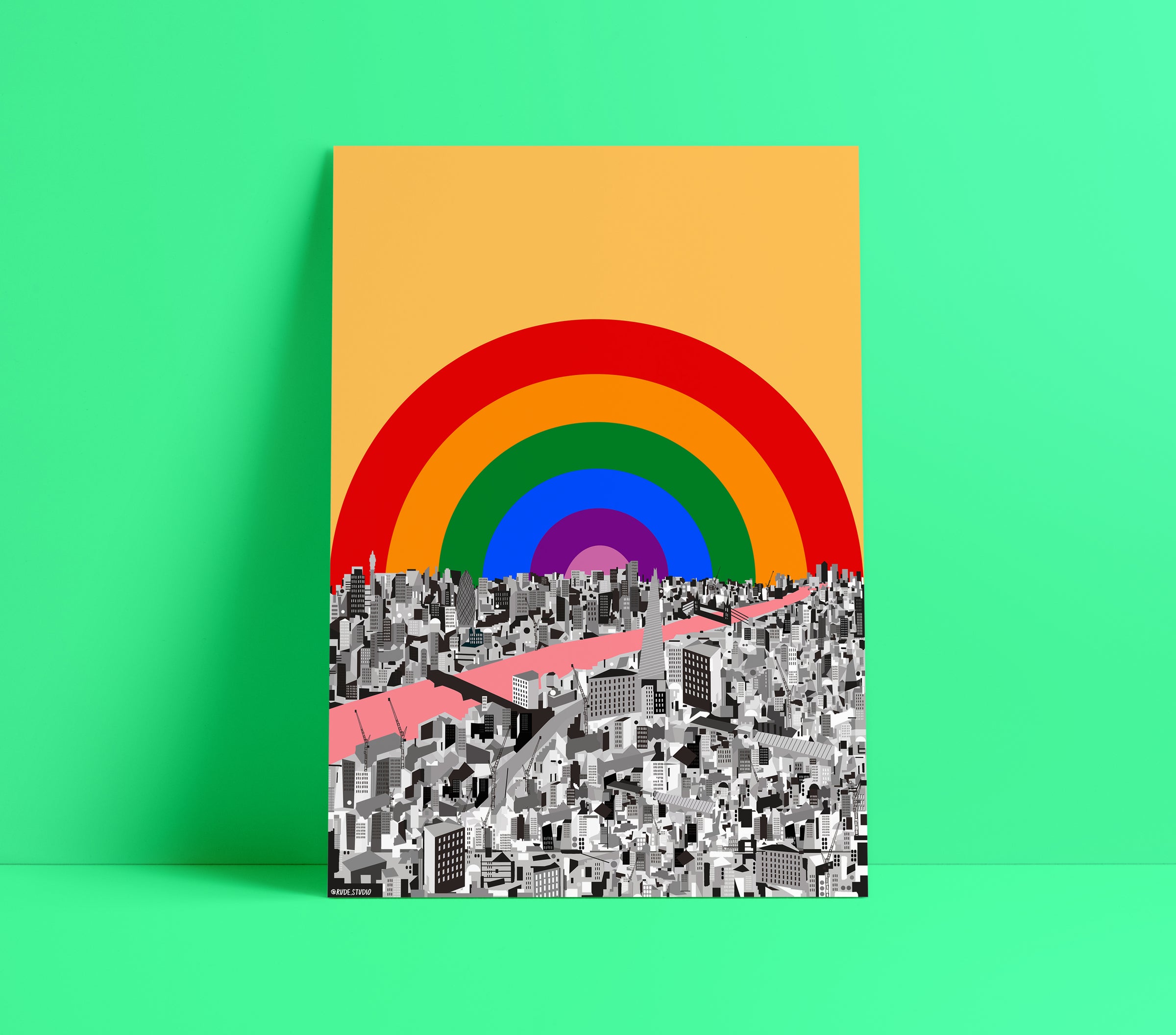 London Rainbow' Giclée Print | RUDE