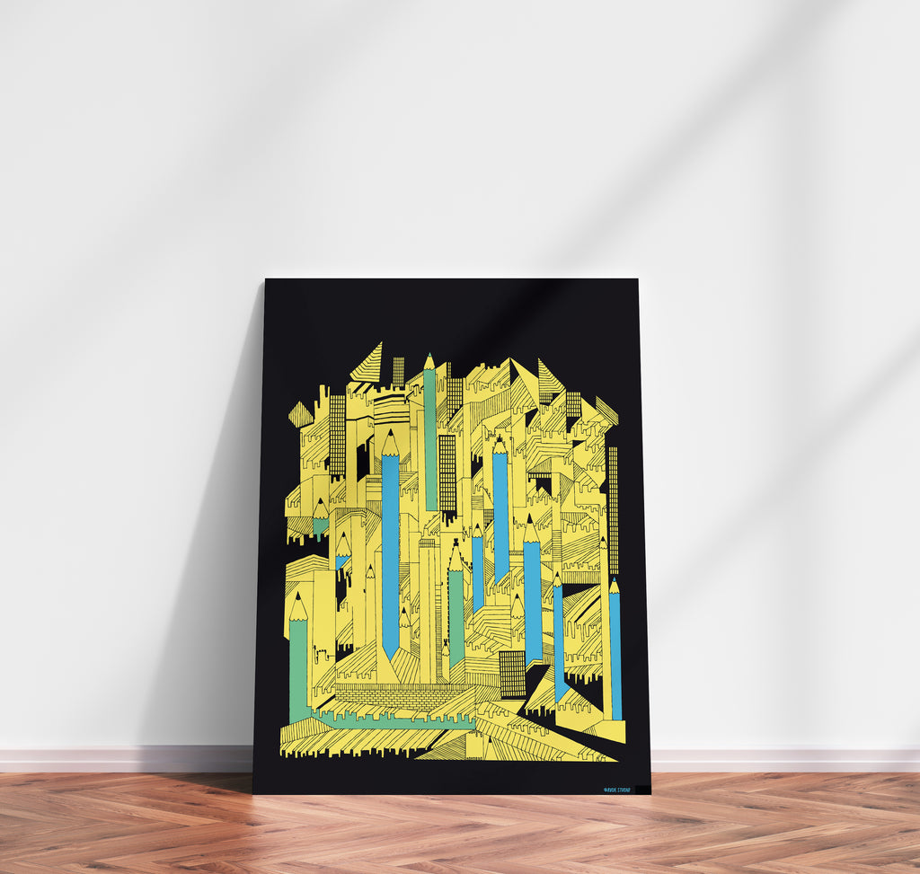 'Pencil City' Giclée Print