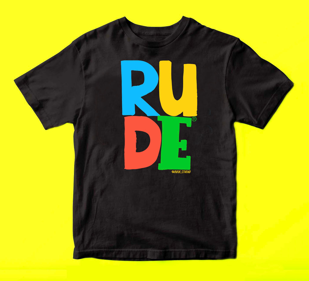 'RUDE' Black T-Shirt.