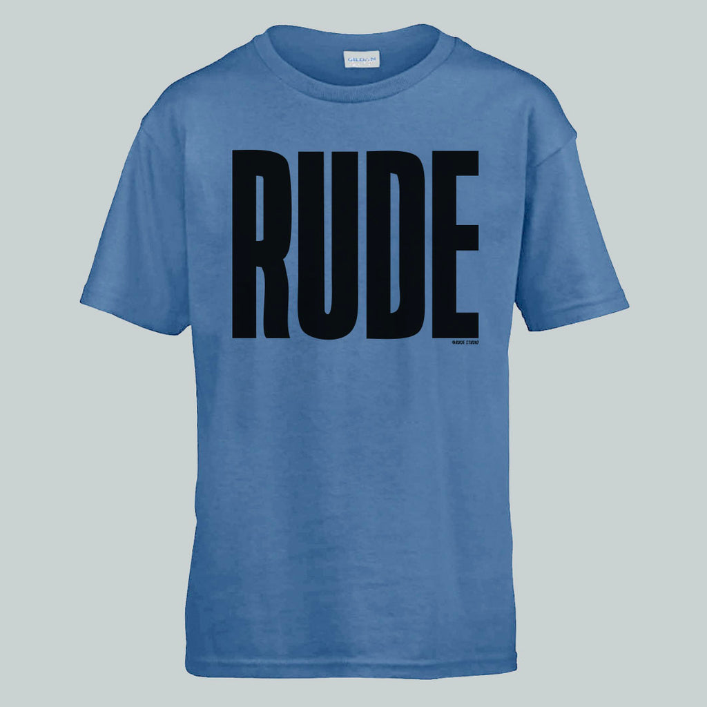 'RUDE' Kids Blue T-shirt.