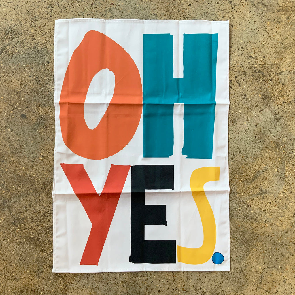 'Yes' Tea Towel.