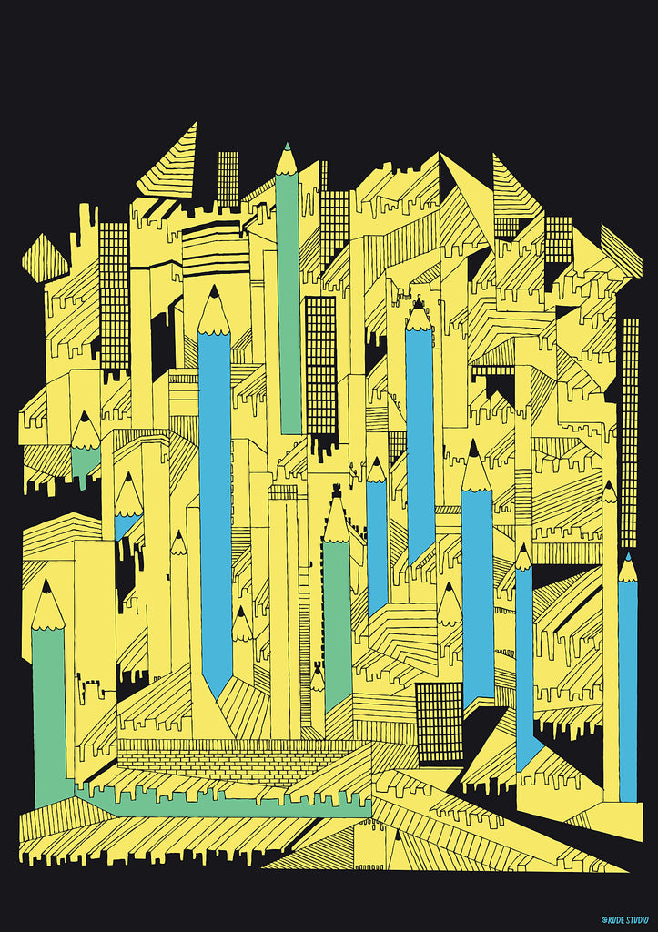 'Pencil City' Giclée Print